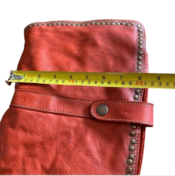 Costanza Rota Leather Studded Shoulder Crossbody Red Bag - Picture 3 of 8
